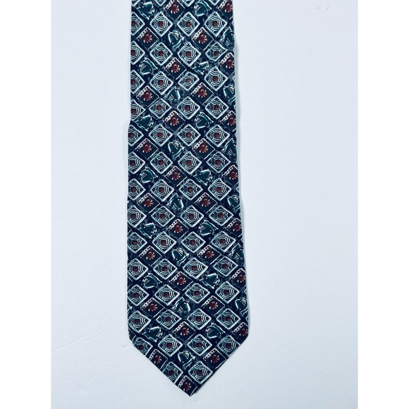 Christian Dior Other - Christian Dior Monsieur Silk Necktie Blue Green Red Geometric Designer Vintage